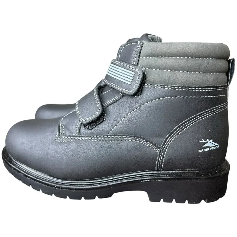 NEW Deer Stags Kids' Marker Waterproof Black/Grey Work Boot 2.5M